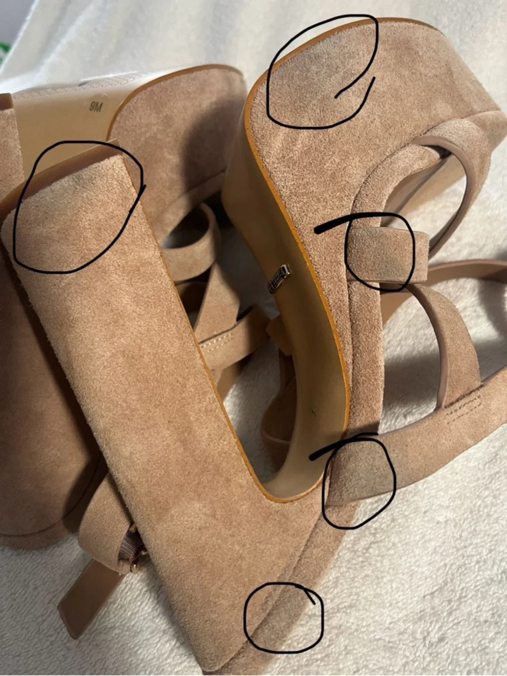 Gianni Bini Beige Suede Strappy Platform Sandal